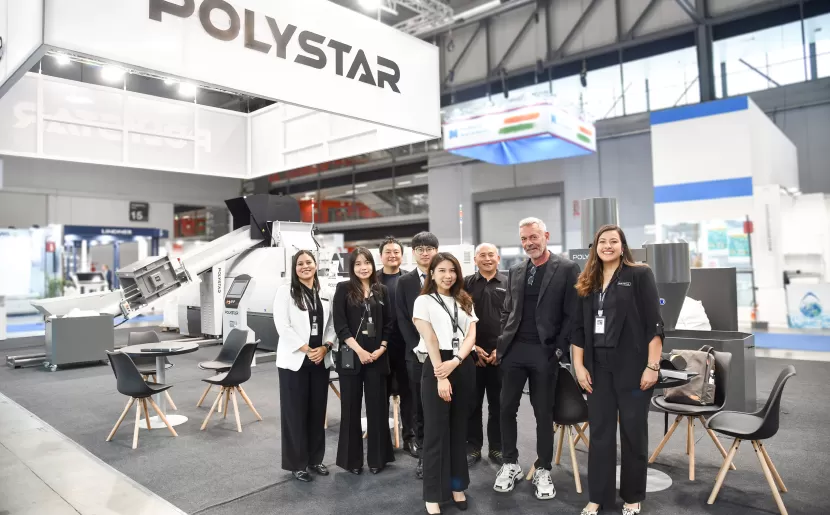 shredder integrated plastic recycling machine in Plast Milan 2023